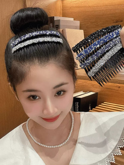 2026 New Sparkling Rhinestone Hair Comb, Loose Hair Organizer, Bangs Hair Clip, Frontal Side Hair Clip, Back-of-Head Comb