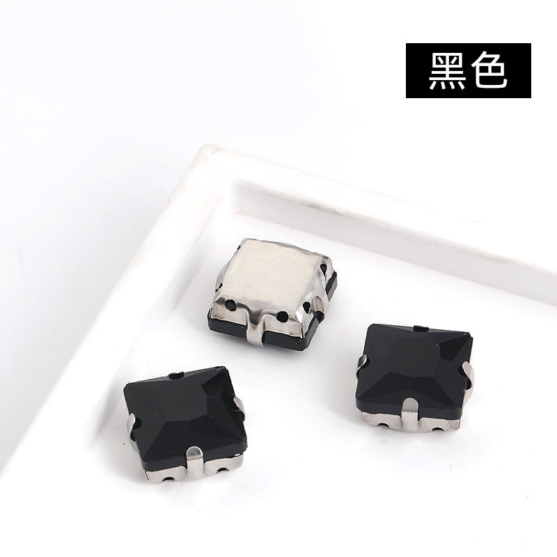 Square claw drill perforated hand sewing rhinestone wedding dress accessories handmade material accessories square claw drill