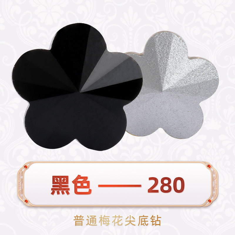 Factory wholesale plum blossom rhinestones, irregular pointed bottom glass rhinestones, phone diamond sticking materials, DIY jewelry accessories