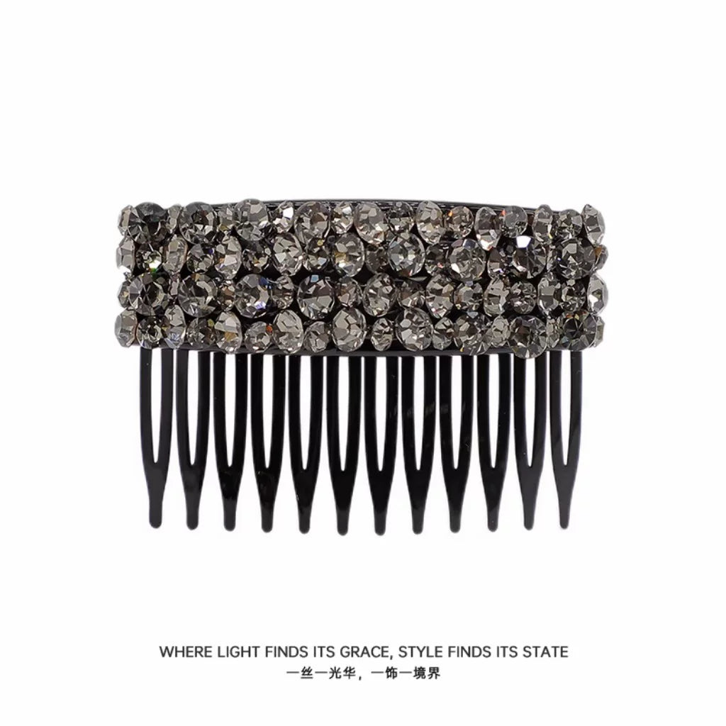 Korean Dongdaemun High-End Rhinestone Hair Comb Inverted Comb for Women, Sophisticated Elegance New Loose Hair Styling Tool Hair Clip