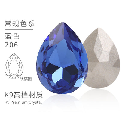 K9 material, pointed bottom pear-shaped rhinestone, color-resistant base, clothing crystal accessories, high-end pinkstone rhinestone