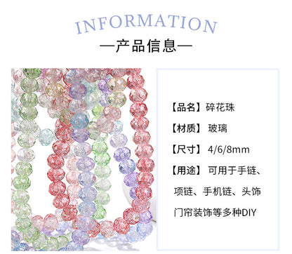 Multicolor Ice Flower Faceted Crystal Glass Beads - Wheel Scatter Bead Bracelet Necklace Accessories