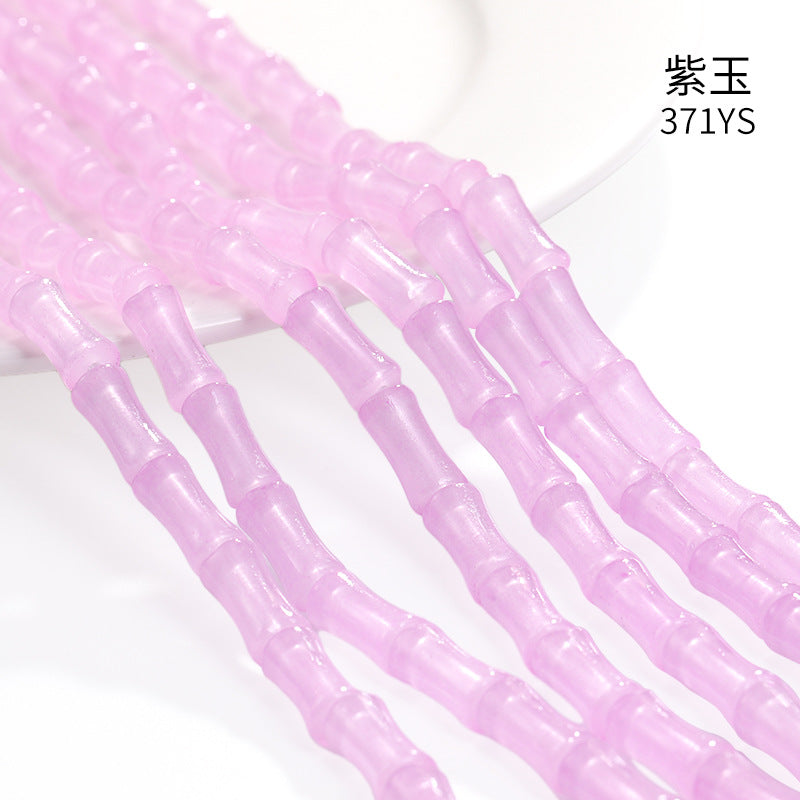 6x12mm Glass Bamboo Beads - Translucent Glazed Crystal DIY Jewelry Beading Accessories