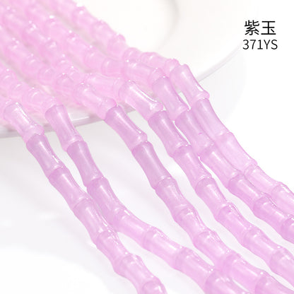 6x12mm Glass Bamboo Beads - Translucent Glazed Crystal DIY Jewelry Beading Accessories