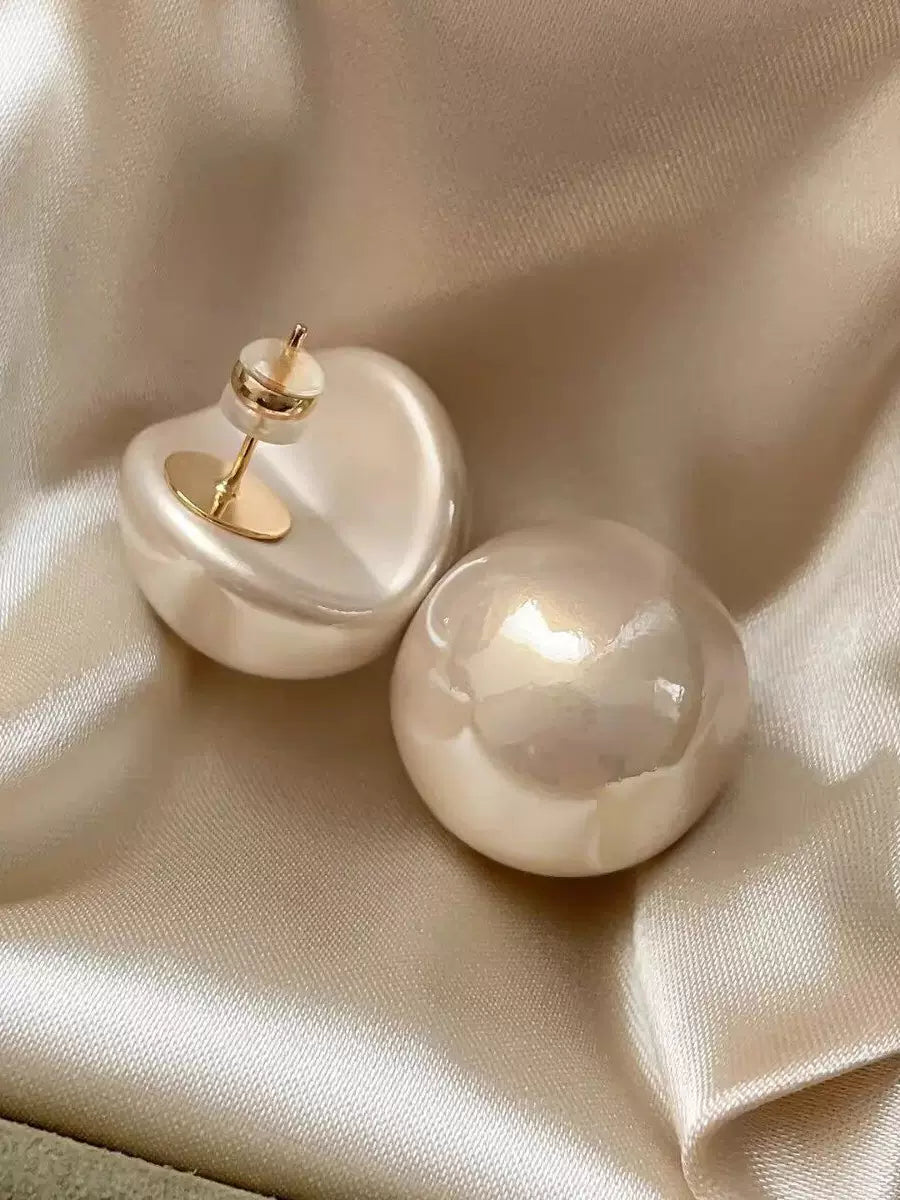 2026 New Hot Large Bite-Mouth Pearl Stud Earrings for Women, High-End Light Luxury Elegant Earrings 925 Silver Needle Earrings