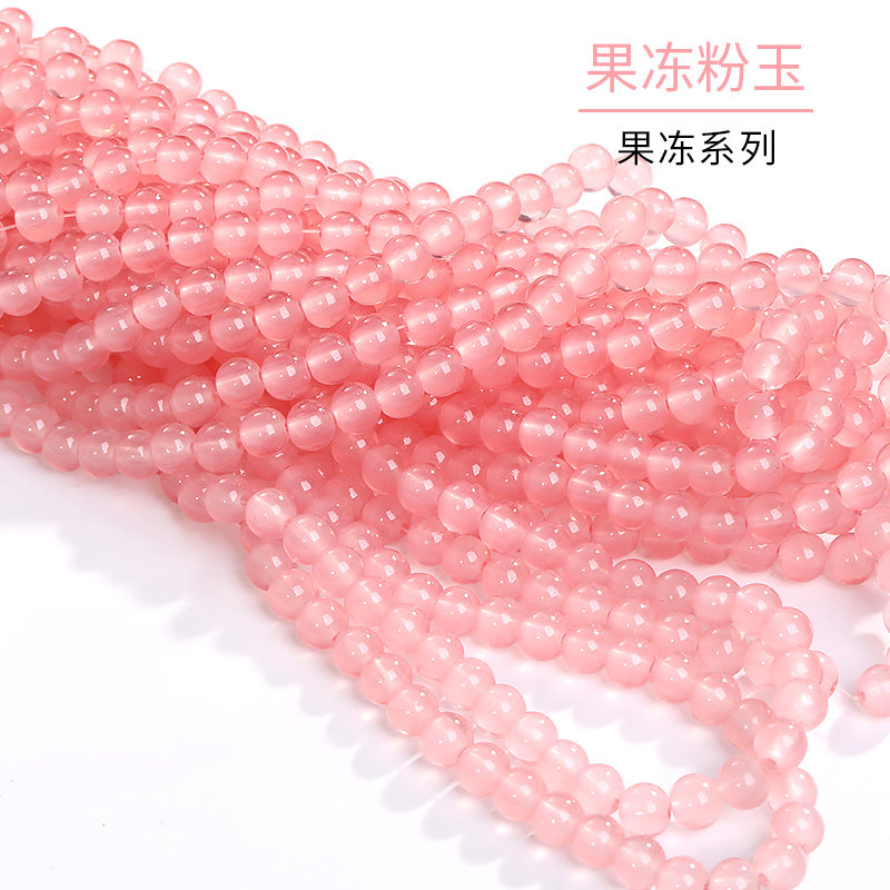 Xichuan autumn colorful ice flower jelly round beads DIY bracelet, necklace, jewelry, accessories, handmade perforated beads
