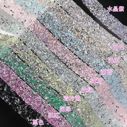 Resin Diamond Rhinestone Strips - Tear-Off Ready-to-Paste Sequins Hot Diamond Shoes Clothing Accessories and DIY crafty