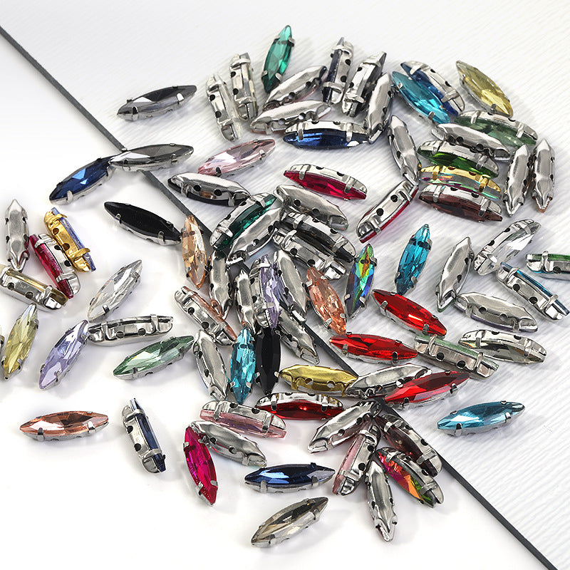 Slender claw drill, manual drilling, hand-stitched glass drill, anti-hook claw drill, hat accessories, clothing accessories, fine brassicle claw drill
