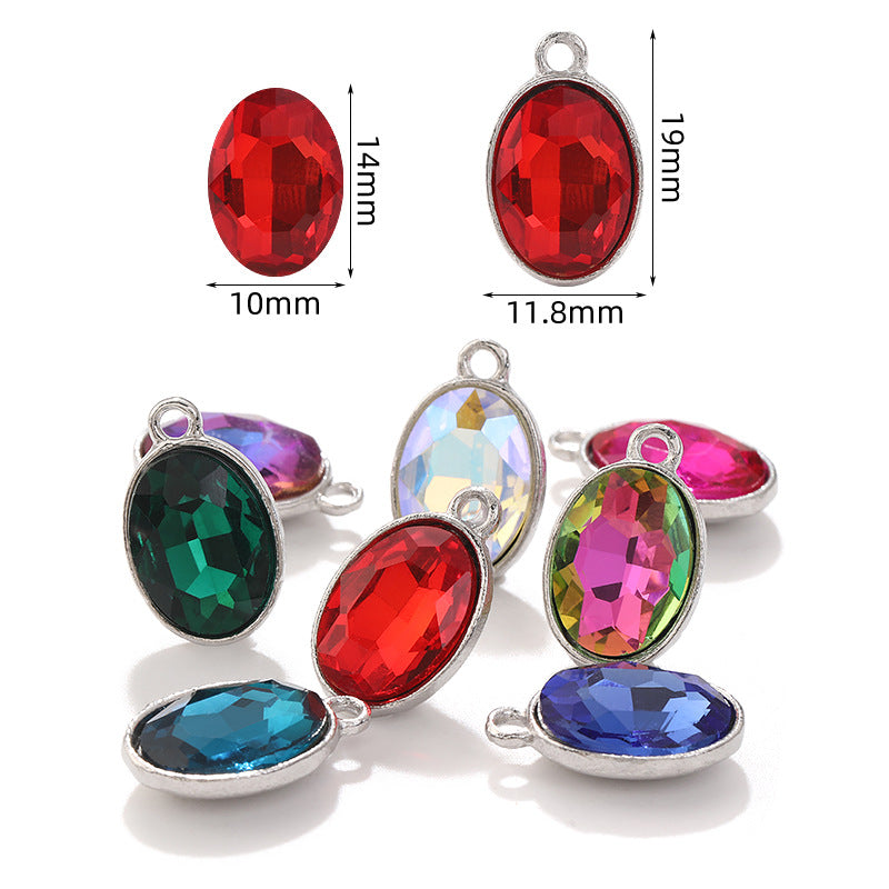 Cross-border wholesale oval pendants, zinc alloy pendants, earrings, bracelets, jewelry accessories, high-appearance oval single pendants