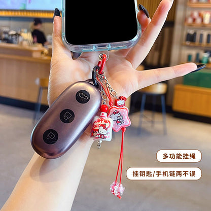 Creative DIY Hello Kitty Beaded Mobile Phone Chain Keychain Pendant Car Key Chain MIU Series Bag Charm Accessories