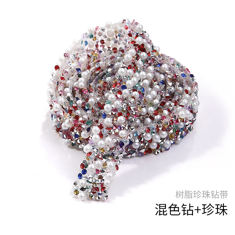 Resin Diamond Rhinestone Strips - Tear-Off Ready-to-Paste Sequins Hot Diamond Shoes Clothing Accessories and DIY crafty