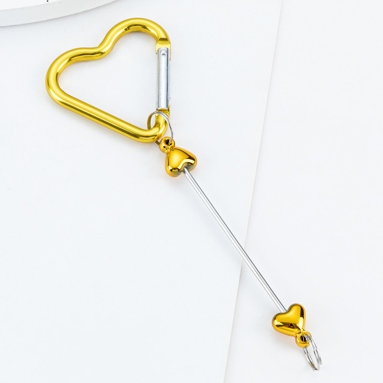 DIY Beaded Love Carabiner - Metal Bag Hook Jewelry Outdoor Kettle Backpack Carabiner