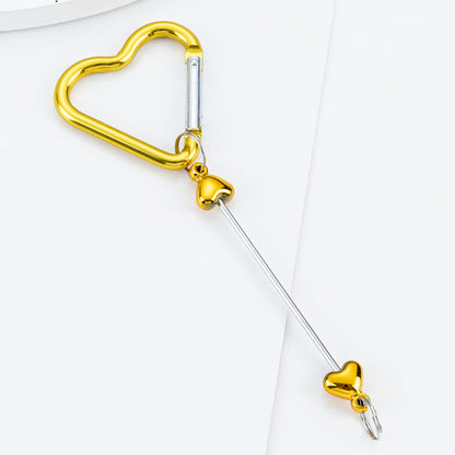 DIY Beaded Love Carabiner - Metal Bag Hook Jewelry Outdoor Kettle Backpack Carabiner