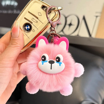 Cute imitation otter rabbit long legs small briquette car keychain pendant plush bag pendant gift doll doll