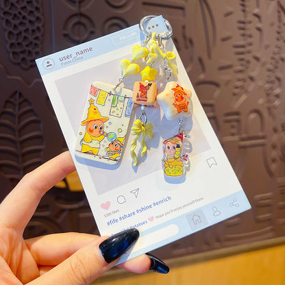 DIY small-nosed star man beaded phone chain pendant, women's bag, doll key chain, small drop doll charm