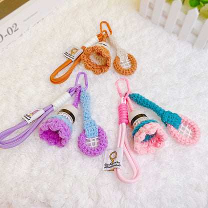 Hand Woven Badminton Pendant - Wool Finished Product Woven Badminton Keychain Bag Pendant Gift