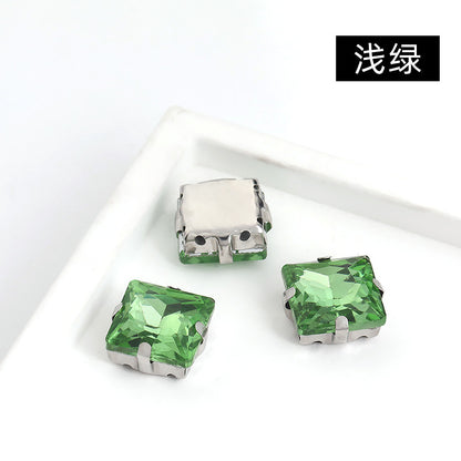 Square claw drill perforated hand sewing rhinestone wedding dress accessories handmade material accessories square claw drill