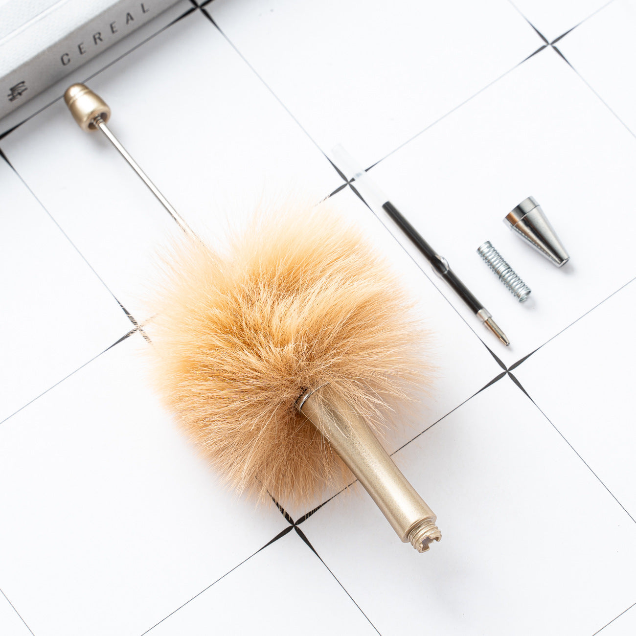 DIY Plastic Ballpoint Pen - Creative Handmade Plush Cartoon Hairball Pen Wholesale