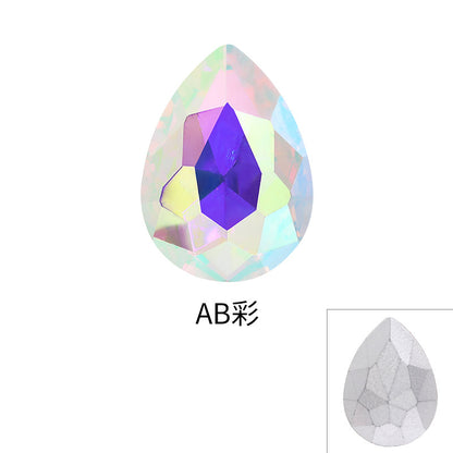 Drop Shape Diamond, Real Silver Plated Bottom Glass, Rhinestone Luggage, Hair Accessories, Accessories, Culet Drop Diamond