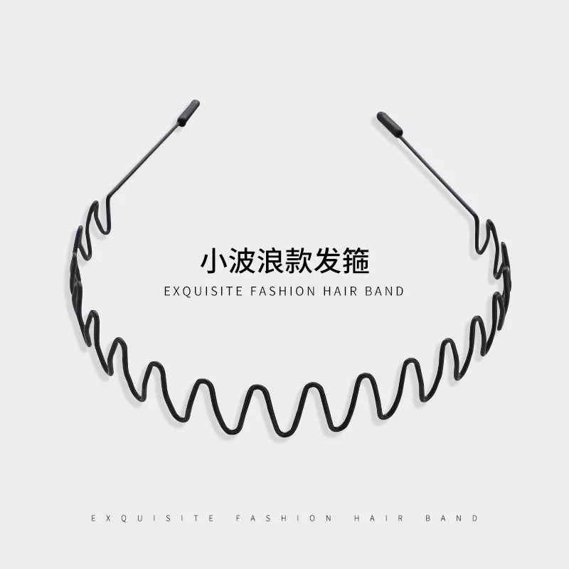 Simple black metal headband for women's face washing, sports invisible men's hairband fixed headband that does not tighten hair clips