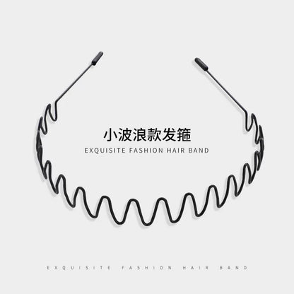 Simple black metal headband for women's face washing, sports invisible men's hairband fixed headband that does not tighten hair clips