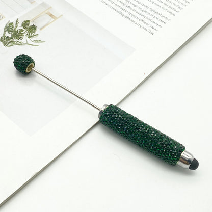 DIY touch screen full diamond ballpoint pen multi-function capacitive stylus cute pen ins solid color rhinestone touch screen pen in stock