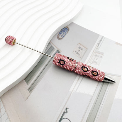Leopard print full diamond ballpoint pen creative DIY beading pure handmade diamond set ballpoint pen advertising gift pen spot wholesale