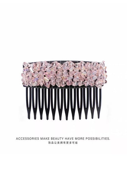 Elegant light luxury rhinestone hair comb, high-end inverted comb hair accessory, new style of bangs and loose hair organizer, side hair clip