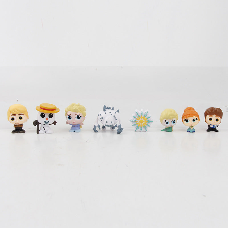 24 ice and snow series stacked fairy tale house cartoon doll ornaments doll gacha hole fun play doll ornaments