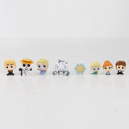 24 ice and snow series stacked fairy tale house cartoon doll ornaments doll gacha hole fun play doll ornaments