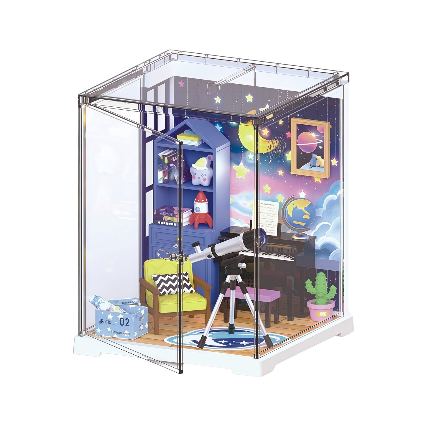 Kids handmade DIY cabin assembly miniature scene coffee house model toy mini three-dimensional puzzle small gift
