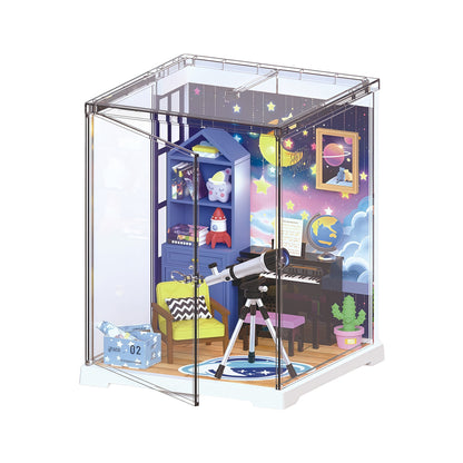Kids handmade DIY cabin assembly miniature scene coffee house model toy mini three-dimensional puzzle small gift