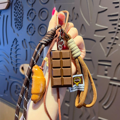 Creative miu system simulated alkaline water bread bracelet keychain pendant couple bag keychain small pendant wholesale