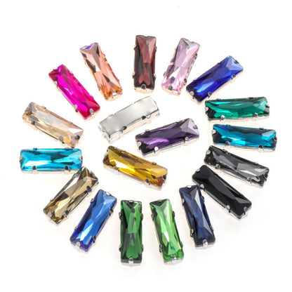 Xichuan Straight Long Claw Rhinestone Glass Hand-Stitched Diamond DIY Accessories Shoe Bag Handmade Materials White K with Claw Diamond