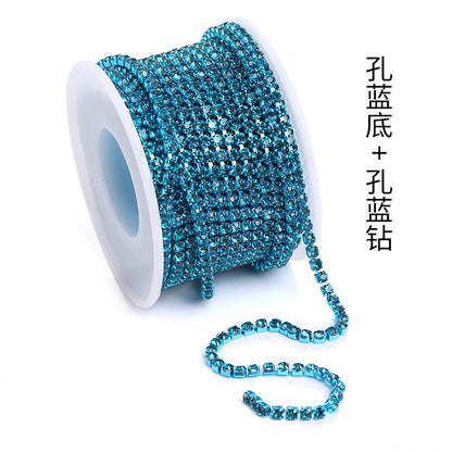 Cross-border explosive SS12 electrophoretic rhinestone claw chain, colorful diamond chain, intensive mobile phone case, luggage, clothing, accessories, diamond chain