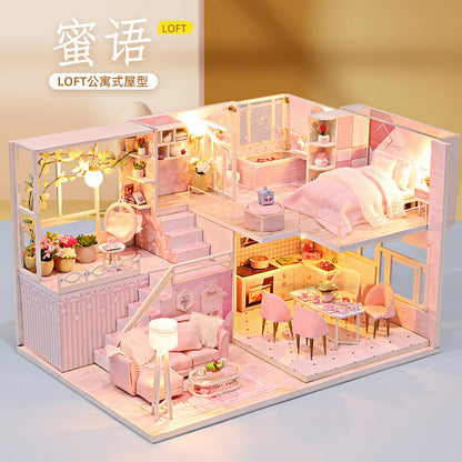 Jiate DIY Cottage M035-A Whisper Wooden Hand Assembled Miniature Landscape Model Ornament Birthday Gift