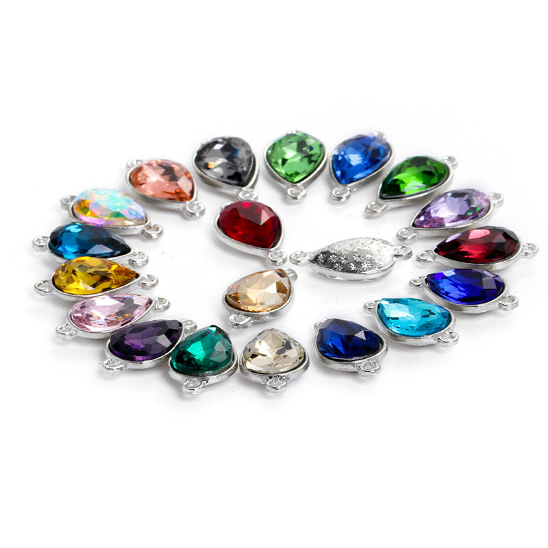 Direct supply of waterdrop double pendants, zinc alloy pendants, earrings, bracelets, jewelry accessories, high-value waterdrop double pendants