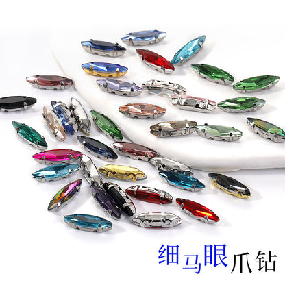 Slender claw drill, manual drilling, hand-stitched glass drill, anti-hook claw drill, hat accessories, clothing accessories, fine brassicle claw drill