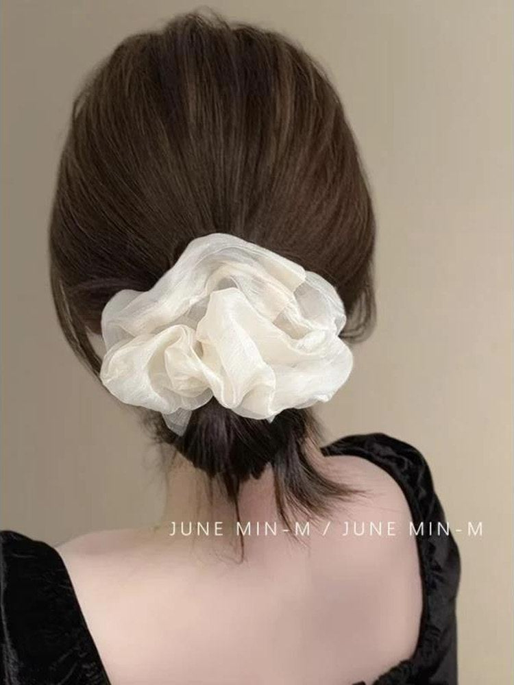 Korean high-end large mesh large intestine hair tie for women, sophisticated new hair tie, trendy and simple hair accessory