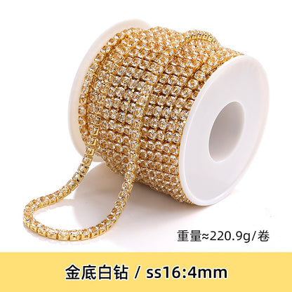 Zircon claw chain 2.5 3 4mm dense white rhinestone claw chain phone case, nail art, clothing, DIY accessories