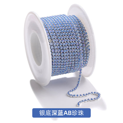 Factory supply pearl claw chain AB color chain 2mm dense claw chain DIY phone case diamond chain handmade material accessories