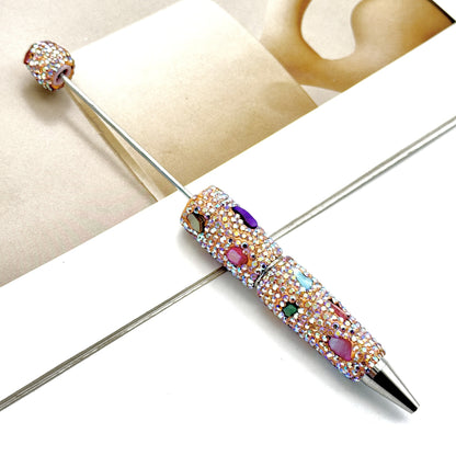 DIY electroplating colorful shell full diamond pen new heavy industry diamond beaded pen cross-border hot selling educational student stationery