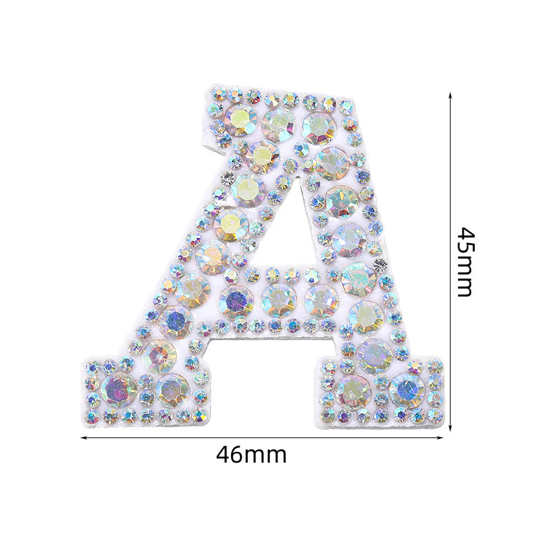 In stock AB color hot stamp diamonds, pearl letter embroidery badges, badges, patch patches, apparel accessories, full diamonds, full diamonds