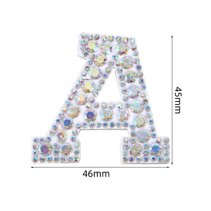 In stock AB color hot stamp diamonds, pearl letter embroidery badges, badges, patch patches, apparel accessories, full diamonds, full diamonds