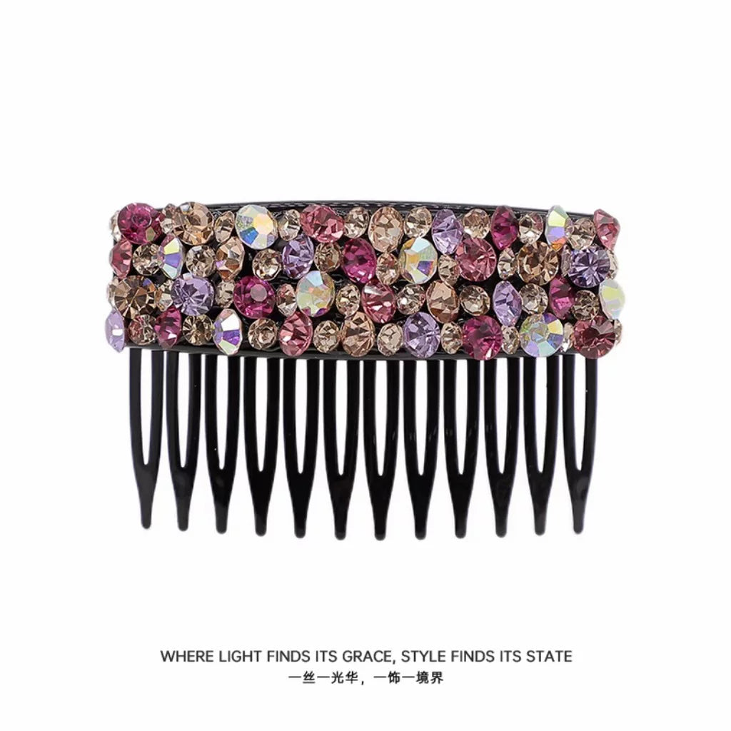Korean Dongdaemun High-End Rhinestone Hair Comb Inverted Comb for Women, Sophisticated Elegance New Loose Hair Styling Tool Hair Clip