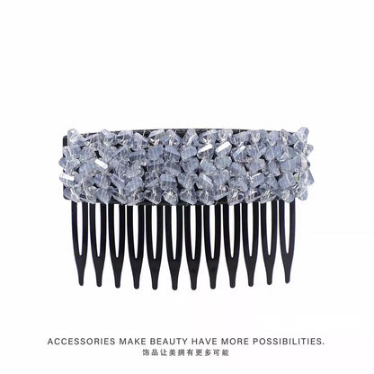 Elegant light luxury rhinestone hair comb, high-end inverted comb hair accessory, new style of bangs and loose hair organizer, side hair clip