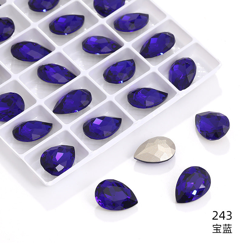 K9 high-end pear-shaped rhinestones, special-shaped rhinestones, real silver-plated base wedding dress accessories, pointed bottom pinkstone rhinestones