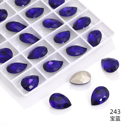 K9 high-end pear-shaped rhinestones, special-shaped rhinestones, real silver-plated base wedding dress accessories, pointed bottom pinkstone rhinestones