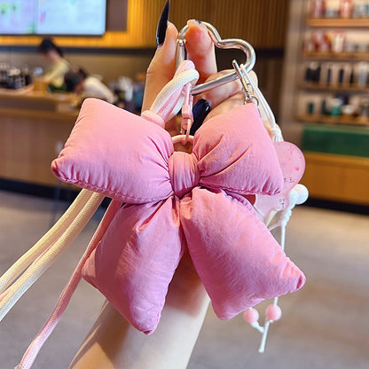 Original DIY fabric bow bracelet keychain pendant creative miu system girl heart bag keychain pendant