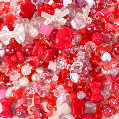Cute Bow & Flower Acrylic Beads - DIY Mobile Phone Chain Necklace Lanyard Accessories